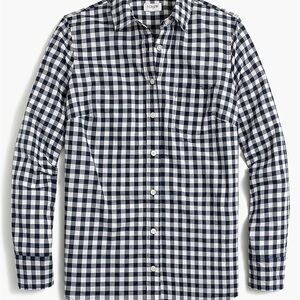 J. Crew Womens Navy Checkered Shirt